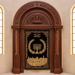Exquisite Mulyoharjo Handcrafted Mahogany Wood Aron Kodesh Sacred Ark