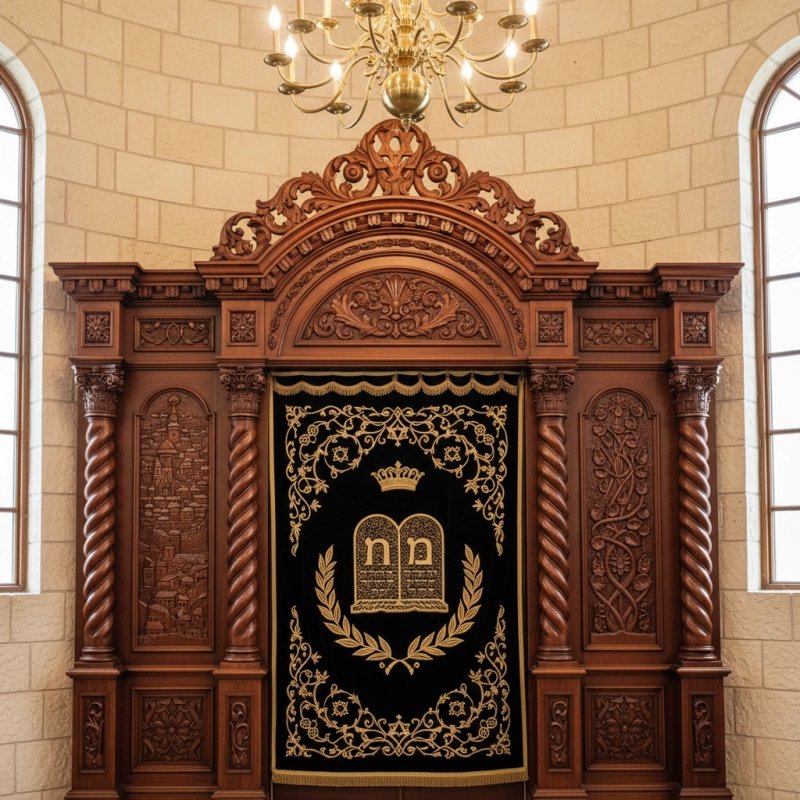 Mulyoharjo Handcarved Mahogany Wood Aron Kodesh Torah Ark Masterpiece