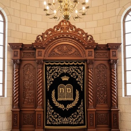 Mulyoharjo Handcarved Mahogany Wood Aron Kodesh Torah Ark Masterpiece