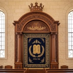 Exquisite Handcrafted Mahogany Wood Aron Kodesh Torah Ark by Mulyoharjo Furniture Indonesia