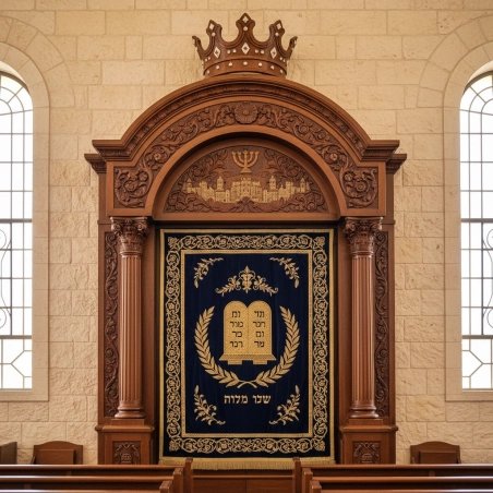 Exquisite Handcrafted Mahogany Wood Aron Kodesh Torah Ark by Mulyoharjo Furniture Indonesia
