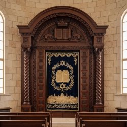 Majestic Hand-Carved Mahogany Aron Kodesh from Mulyoharjo Furniture Indonesia