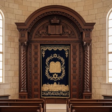 Majestic Hand-Carved Mahogany Aron Kodesh from Mulyoharjo Furniture Indonesia
