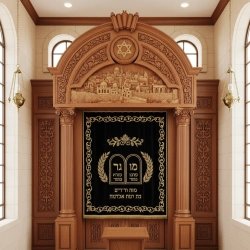 Mulyoharjo's Handcrafted Mahogany Aron Kodesh an Exquisite Torah Ark for Sacred Spaces