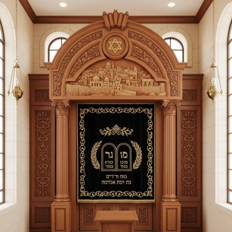 Mulyoharjo's Handcrafted Mahogany Aron Kodesh an Exquisite Torah Ark for Sacred Spaces