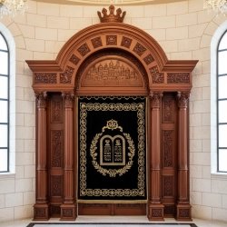 Elegant Handcrafted Mahogany Aron Kodesh from Mulyoharjo Furniture Indonesia