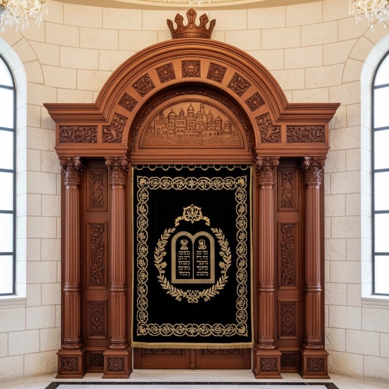 Elegant Handcrafted Mahogany Aron Kodesh from Mulyoharjo Furniture Indonesia