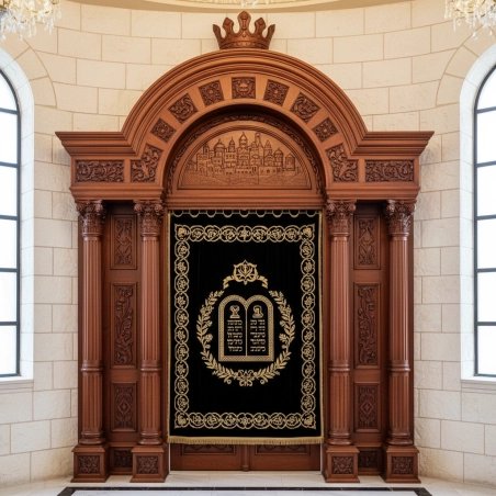 Elegant Handcrafted Mahogany Aron Kodesh from Mulyoharjo Furniture Indonesia