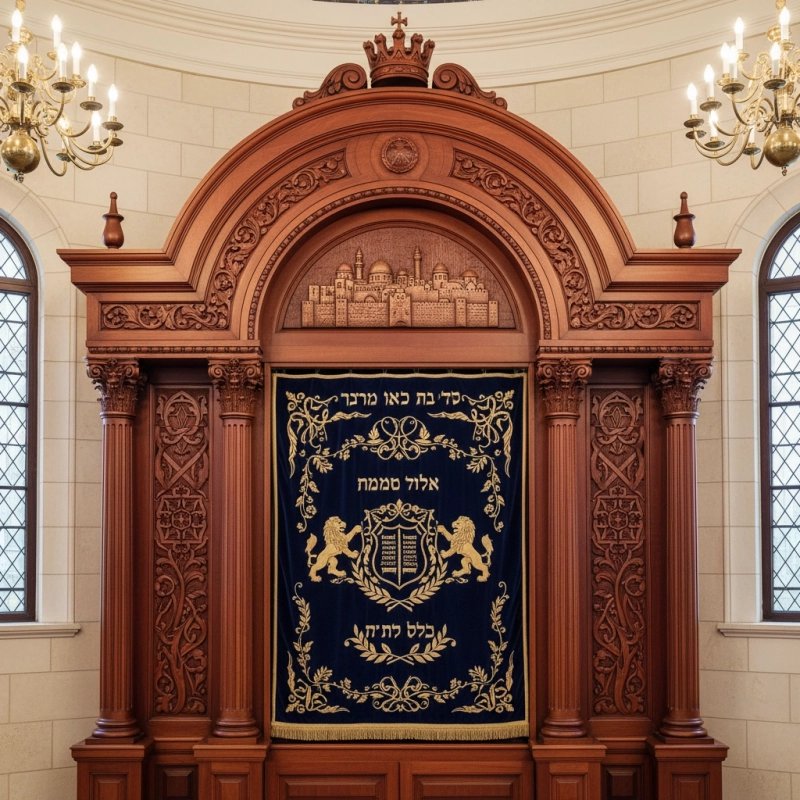 Elegant Handcrafted Mahogany Aron Kodesh from Mulyoharjo Furniture Indonesia