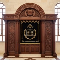 Elegant Handcrafted Mahogany Aron Kodesh from Mulyoharjo Furniture Indonesia