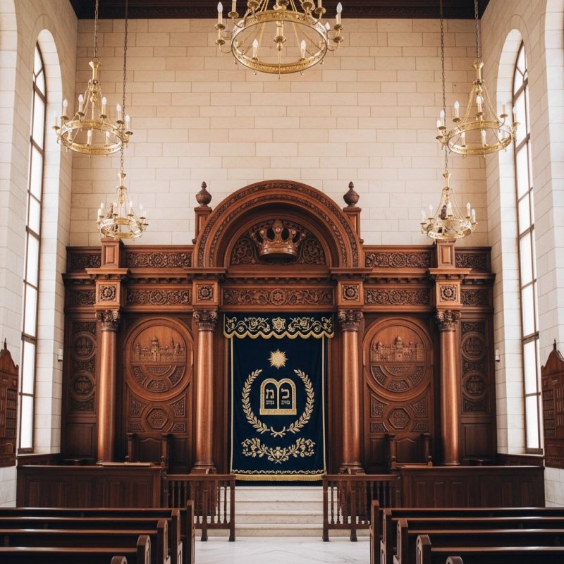 Elegant Handcrafted Mahogany Aron Kodesh from Mulyoharjo Furniture Indonesia