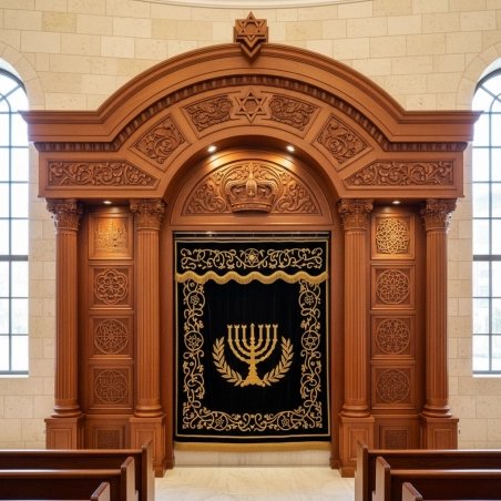 Elegant Handcrafted Mahogany Aron Kodesh from Mulyoharjo Furniture Indonesia