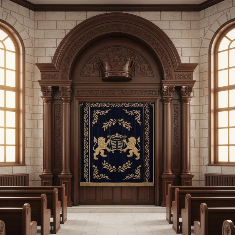 Exquisite Handcrafted Mahogany Aron Kodesh by Mulyoharjo Furniture Indonesia