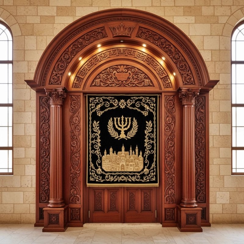 Mulyoharjo Handcrafted Mahogany Aron Kodesh Sacred Torah Ark
