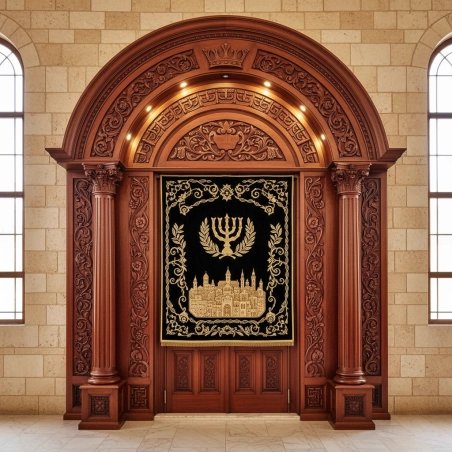 Mulyoharjo Handcrafted Mahogany Aron Kodesh Sacred Torah Ark