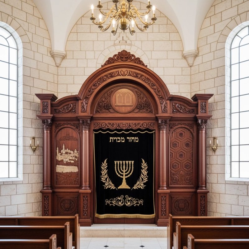 Elegant Handcrafted Mahogany Aron Kodesh from Mulyoharjo Furniture Indonesia