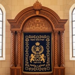 Mulyoharjo Hand-Carved Mahogany Aron Kodesh Exquisite Torah Ark for Sacred Spaces