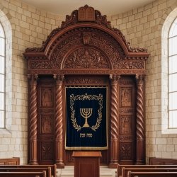 Exquisite Hand-Carved Mahogany Aron Kodesh Torah Ark by Mulyoharjo Furniture