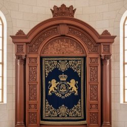 Majestic Hand-Carved Mahogany Aron Kodesh by Mulyoharjo Furniture Indonesia