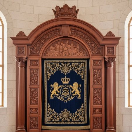 Majestic Hand-Carved Mahogany Aron Kodesh by Mulyoharjo Furniture Indonesia