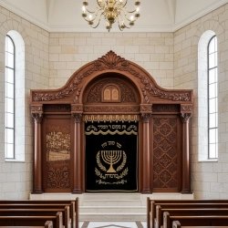 Exquisite Hand-Carved Mahogany Aron Kodesh by Mulyoharjo Furniture Indonesia