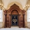 Exquisite Hand-Carved Mahogany Wood Aron Kodesh Torah Ark by Mulyoharjo Furniture