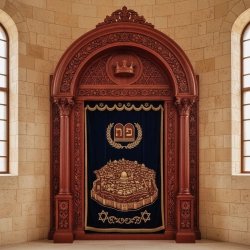 Timeless Mulyoharjo Mahogany Aron Kodesh Artisanal Torah Ark