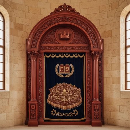 Timeless Mulyoharjo Mahogany Aron Kodesh Artisanal Torah Ark
