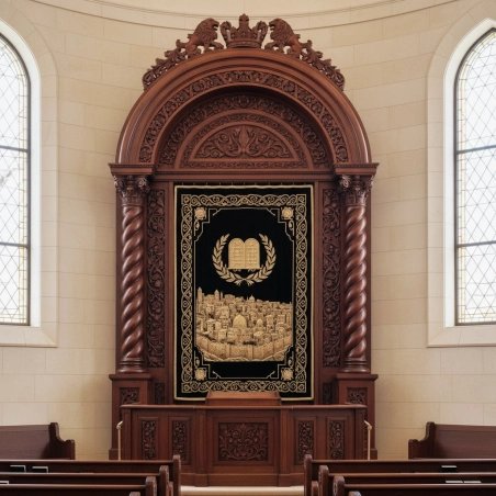 Exquisite Hand-Carved Mahogany Aron Kodesh by Mulyoharjo Furniture Indonesia