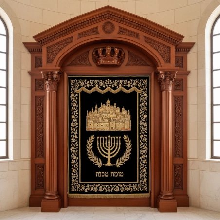 Elegant Handcrafted Mahogany Aron Kodesh Torah Ark by Mulyoharjo Furniture Indonesia
