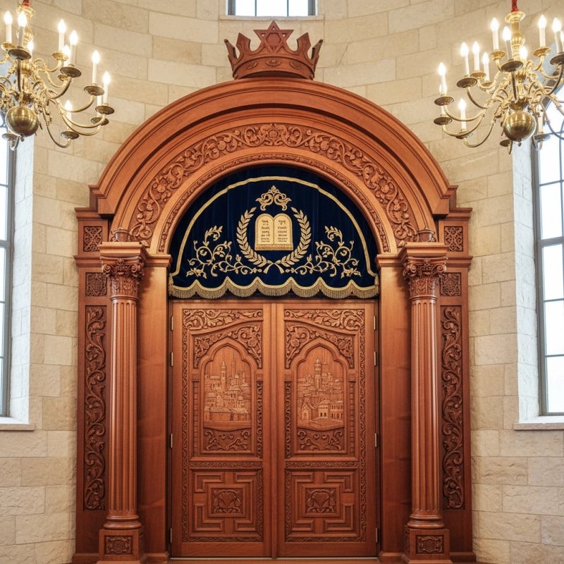 Exquisite Handcrafted Mahogany Aron Kodesh by Mulyoharjo Furniture Indonesia