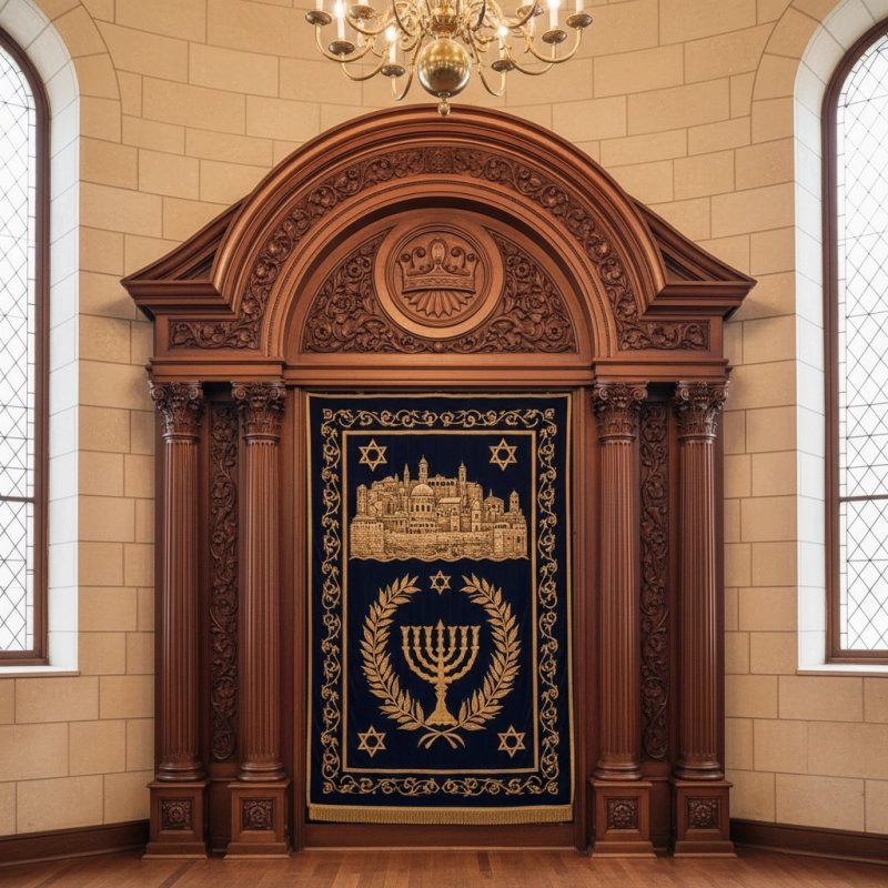 Elegant Handcrafted Mahogany Aron Kodesh from Mulyoharjo Furniture Indonesia