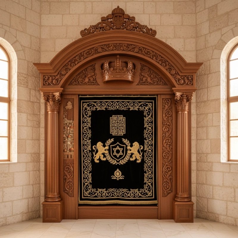Elegant Handcrafted Mahogany Aron Kodesh from Mulyoharjo Furniture Indonesia