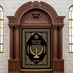 Majestic Hand-Carved Mahogany Aron Kodesh by Mulyoharjo Furniture Indonesia