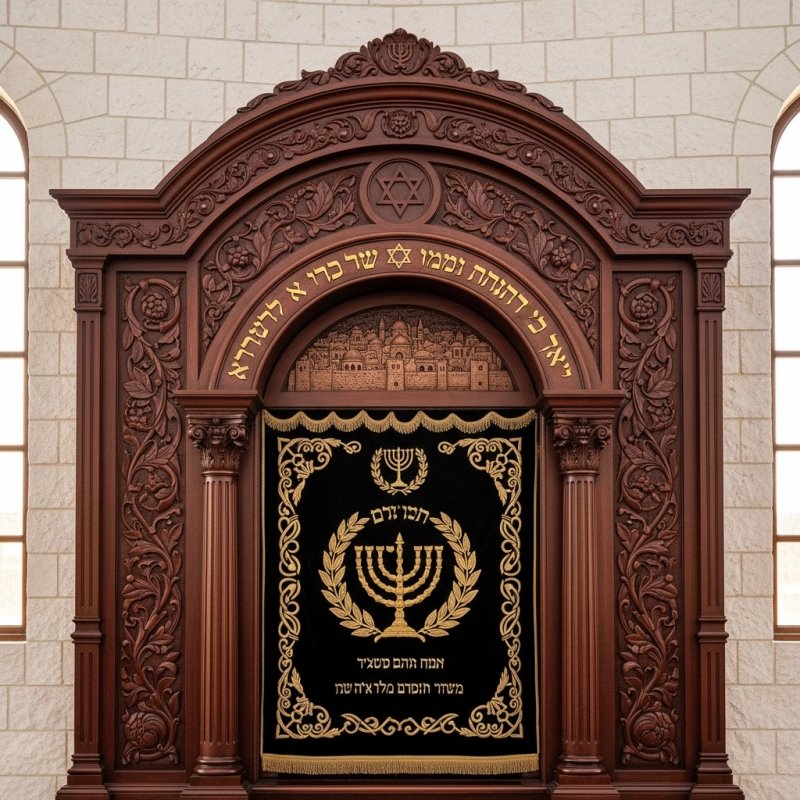 Timeless Handcarved Mahogany Aron Kodesh by Mulyoharjo Furniture Indonesia
