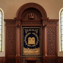 Mulyoharjo Masterpiece Hand-Carved Mahogany Wood Aron Kodesh Torah Ark