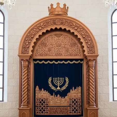 Mulyoharjo's Exquisite Handcrafted Mahogany Aron Kodesh Torah Ark