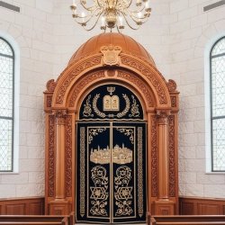 Majestic Hand-Carved Mahogany Aron Kodesh by Mulyoharjo Furniture Indonesia