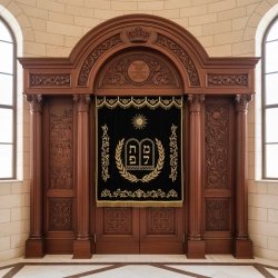Exquisite Handcrafted Mahogany Wood Aron Kodesh Torah Ark from Mulyoharjo Furniture Indonesia