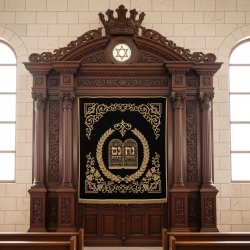 Exquisite Hand-Carved Mahogany Aron Kodesh by Mulyoharjo Furniture Indonesia