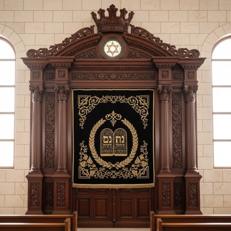 Exquisite Hand-Carved Mahogany Aron Kodesh by Mulyoharjo Furniture Indonesia