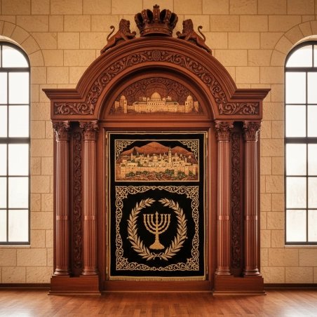 Exquisite Mulyoharjo Handcrafted Mahogany Aron Kodesh Torah Ark A Testament to Timeless Craft
