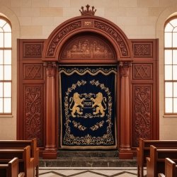 Exquisite Handcrafted Mahogany Aron Kodesh Torah Ark by Mulyoharjo Furniture Indonesia