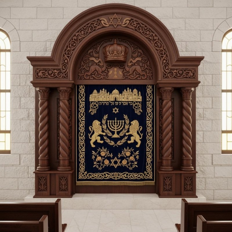 Elegant Handcrafted Mahogany Aron Kodesh from Mulyoharjo Furniture Indonesia