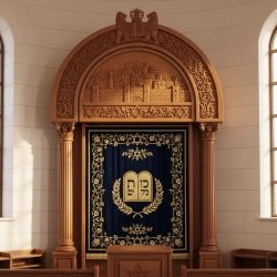 Exquisite Hand-Carved Mahogany Wood Aron Kodesh Torah Ark by Mulyoharjo Furniture Indonesia