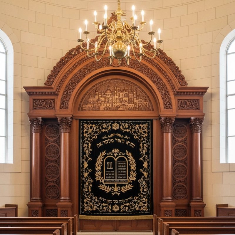 Magnificent Handcarved Mahogany Aron Kodesh Torah Ark by Mulyoharjo Furniture Indonesia