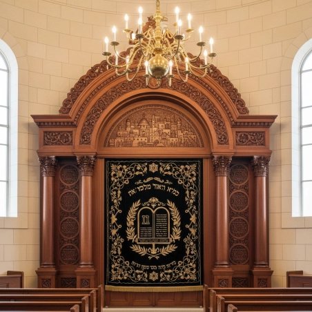 Magnificent Handcarved Mahogany Aron Kodesh Torah Ark by Mulyoharjo Furniture Indonesia
