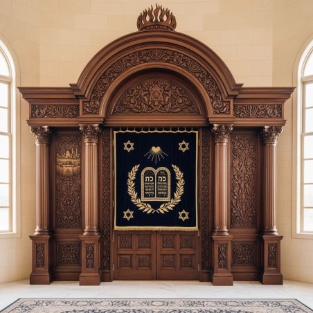 Majestic Handcrafted Mahogany Aron Kodesh Torah Ark by Mulyoharjo Furniture