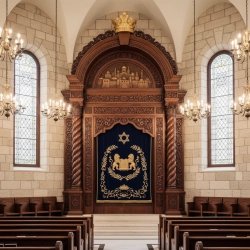 Majestic Handcrafted Mahogany Wood Aron Kodesh Torah Ark from Mulyoharjo