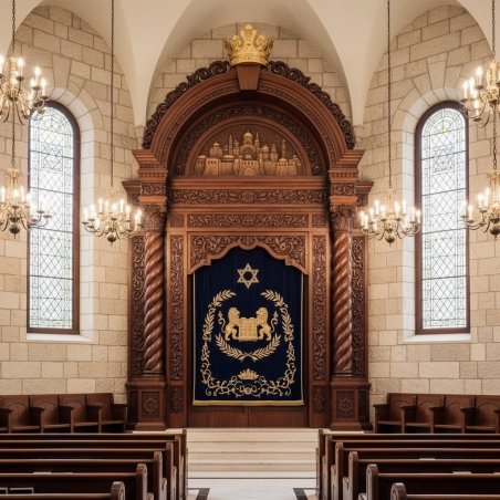 Majestic Handcrafted Mahogany Wood Aron Kodesh Torah Ark from Mulyoharjo